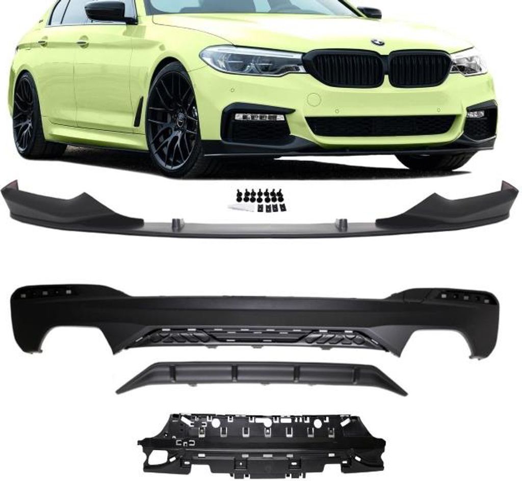 Sport-Performance Frontspoiler + Diffusor Schwarz passt für BMW G30 G31 M-Paket