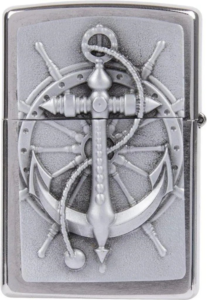 Briquet à essence style maritime en laiton et acier brossé - Modèle M20