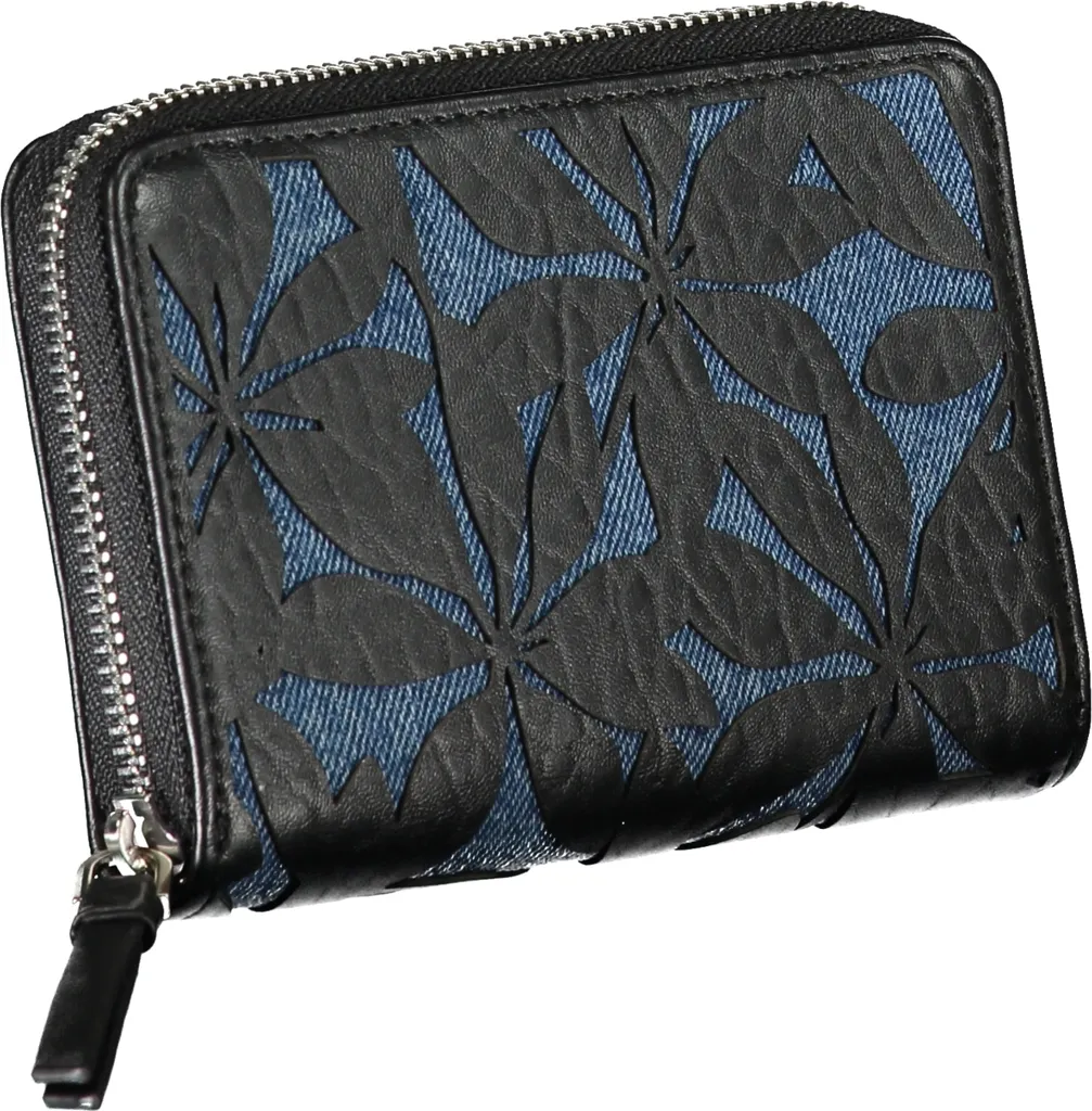 Portefeuille Zippé Desigual Noir/Bleu à Multiples Compartiments - 13
