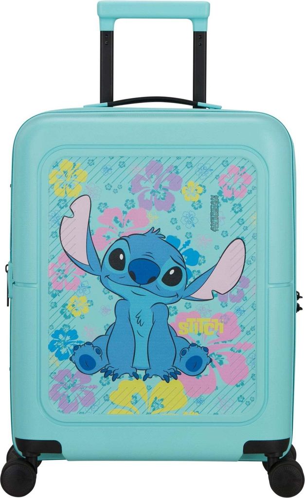 American Tourister Trolley Dashpop Disney Spinner 55 / 20 EXP TSA Stitch Flower türkis