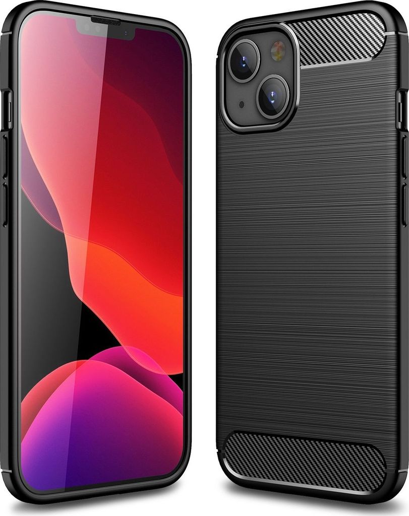 Mobigear Brushed Slim iPhone 13 Hülle Flexibles TPU Backcover - Schwarz