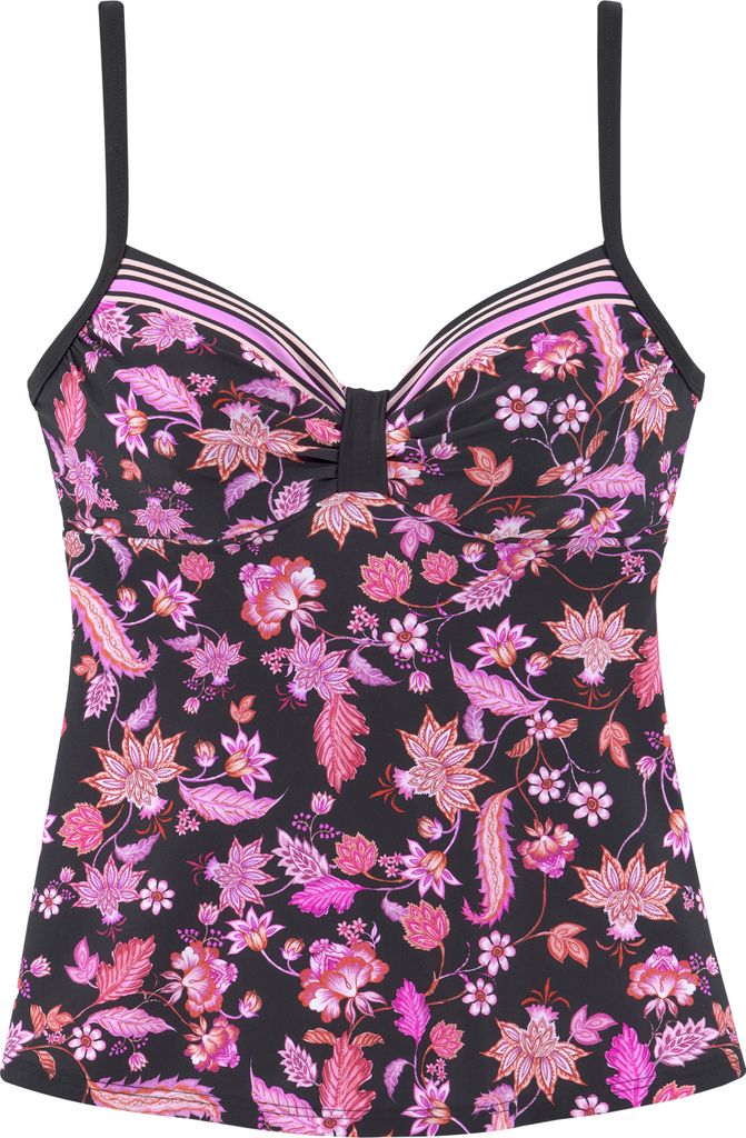 LASCANA Bügel-Tankini-Top schwarz-pink Größe 46 Cup B