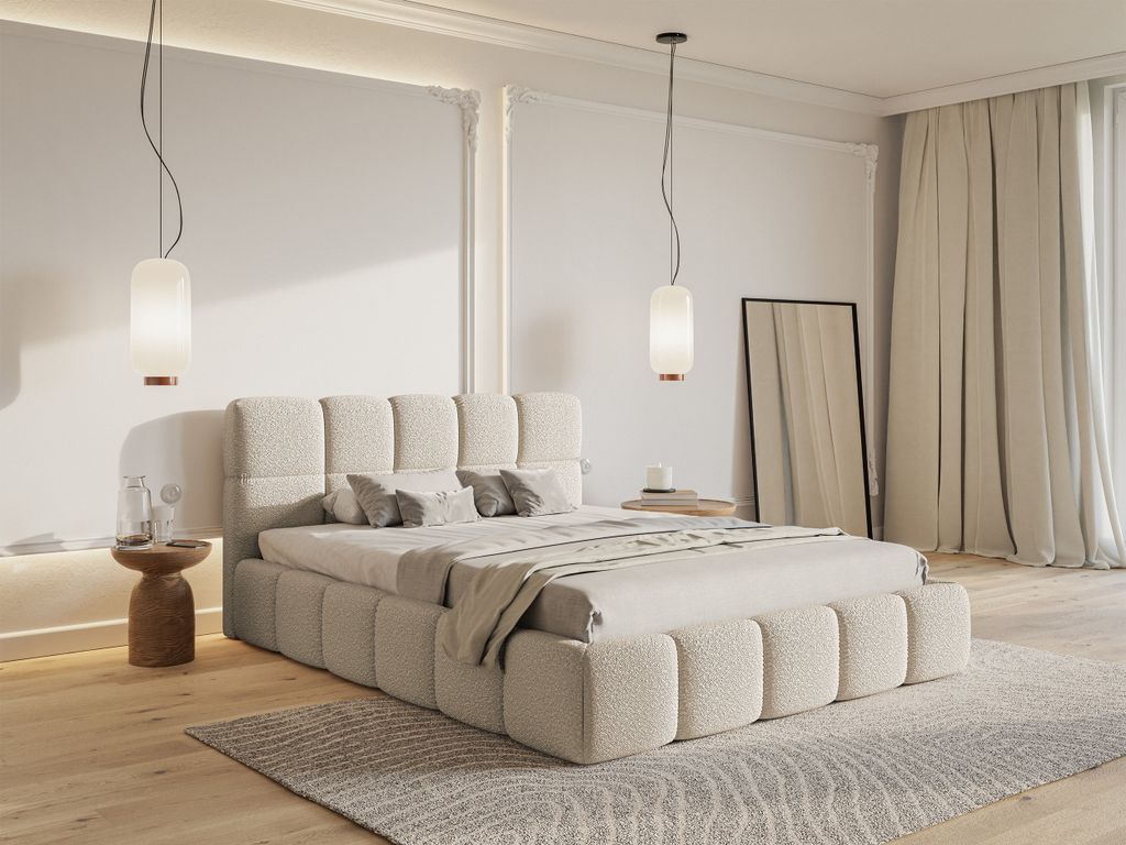 Selsey Cloudy - Bett mit Polsterrahmen, Boucle-Bezug in Produktbild 2