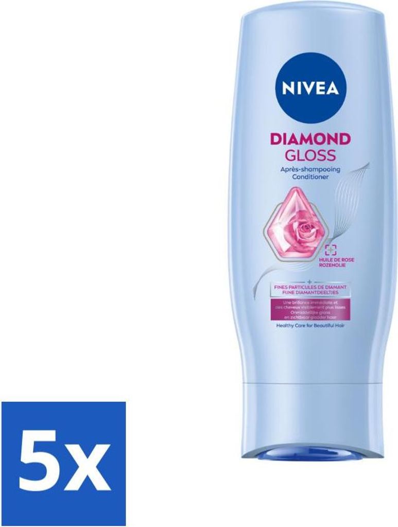 NIVEA - Diamond Shine Conditioner - Cremespülung - Für Glanz - 200 ml - Vorteilspack - 5 Stücke