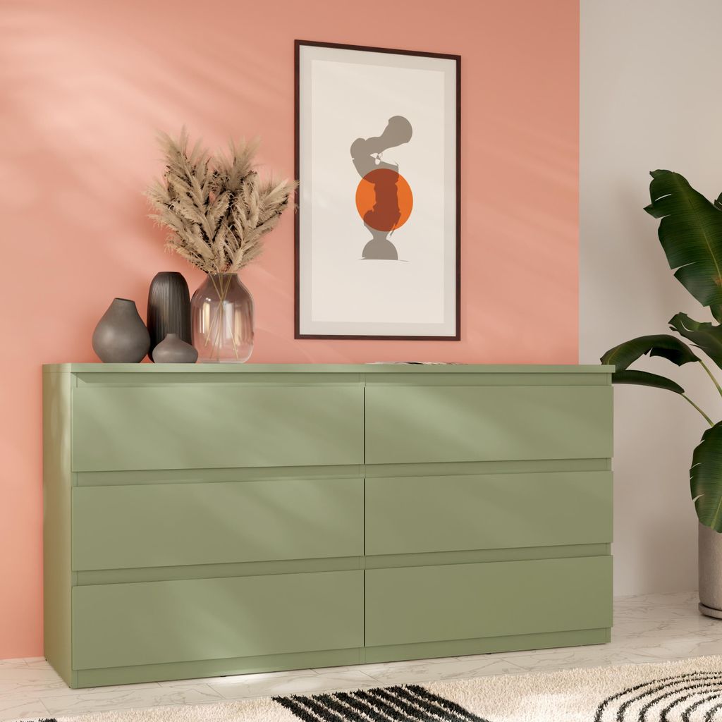 Forte EDMORE Kommode 150 160, moderne Kommode mit 6 Produktbild 