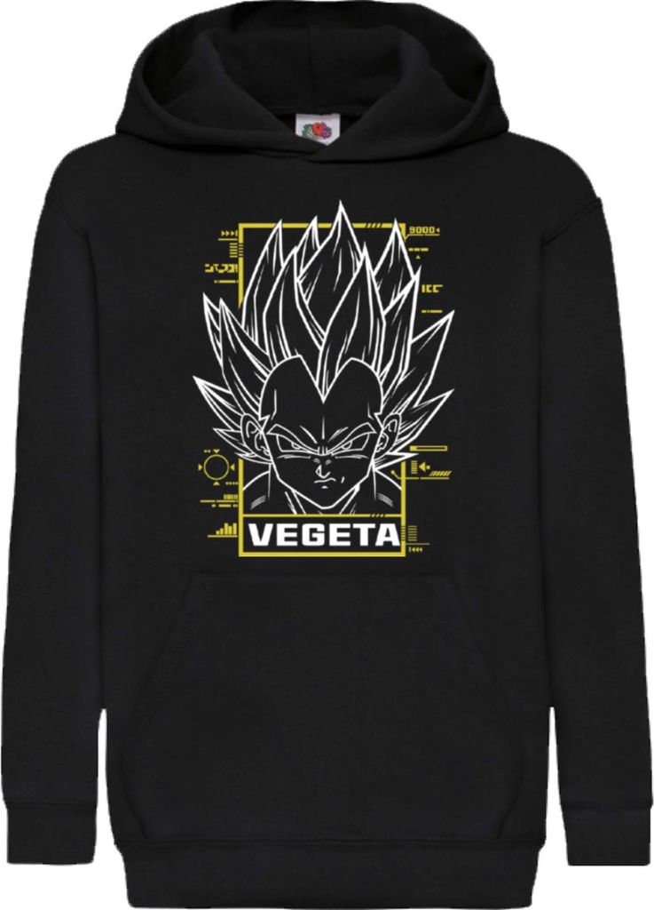 Kinder Kapuzenpullover Japan Manga Anime Comics Animation Dragon Anime Manga Ball Vegeta 9000 Power, 12-13 Jahr - 152 / Schwarz