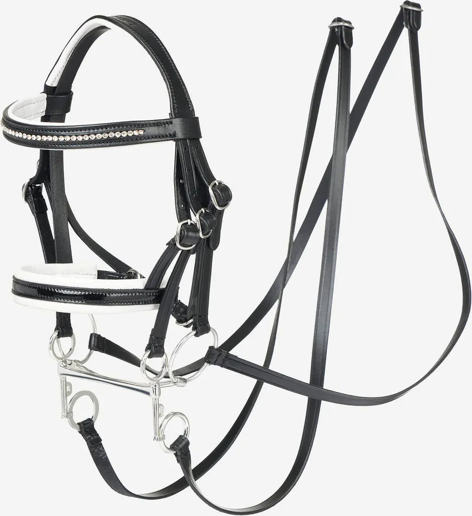 Bridon Double pour Hobby Horse LeMieux Noir avec Rênes et Mors Factice