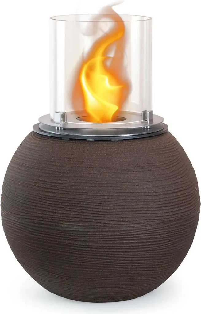 Cheminée Bioéthanol 1,5L Alliste Marron - Brûleur Inox Haute Qualité