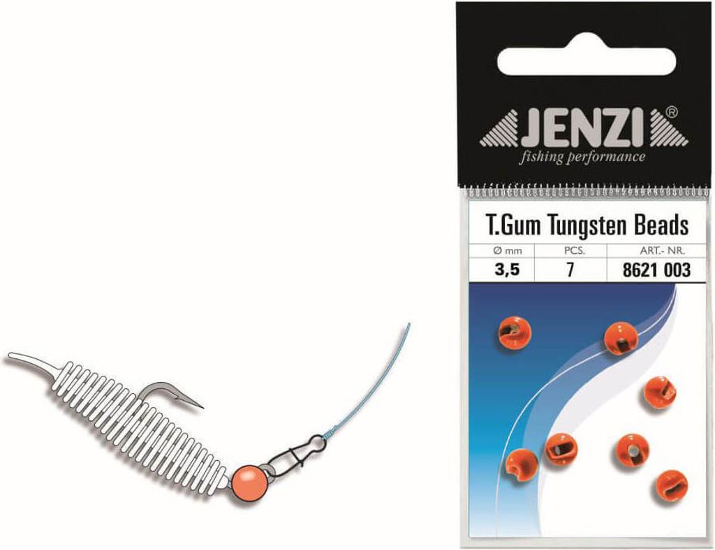 Jenzi Tasty Gums Tungsten Perlen geschlitzt Orange 4,6mm