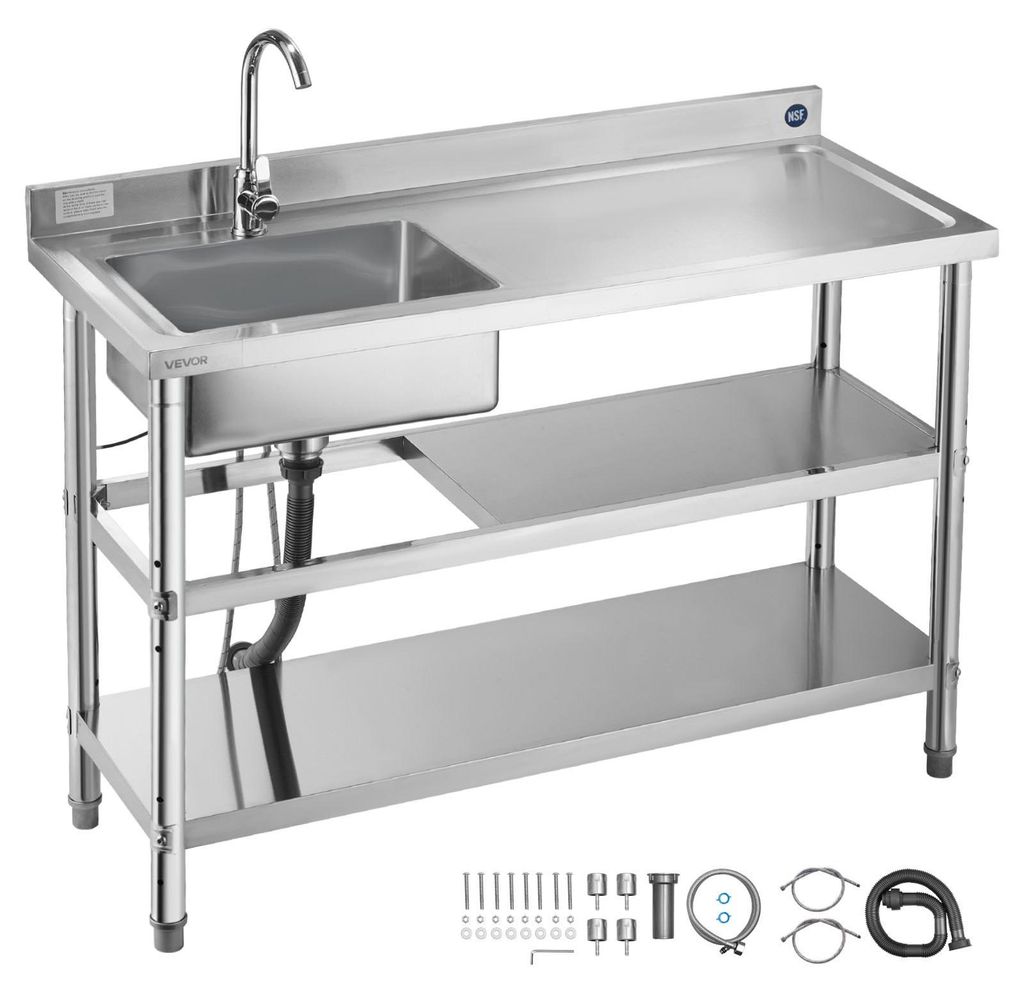 VEVOR Edelstahl Utility Sink, 1 Fach Freistehendes kleines Produktbild 
