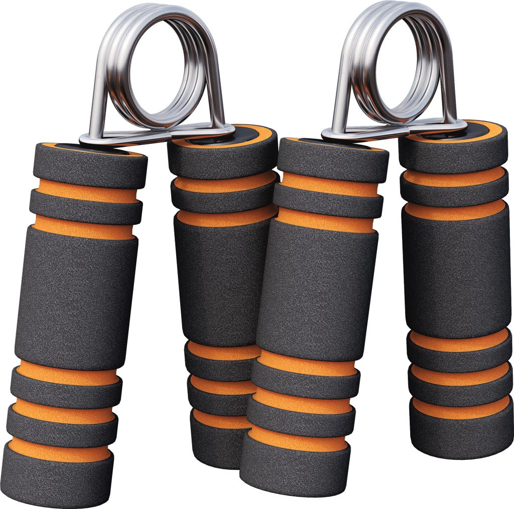 GORILLA SPORTS Fingerhantel - 2er Set, verchromte Federringe, Schaumstoff Griffpolsterung - Handtrainer, Handmuskeltrainer, Fingertrainer, Grifft...