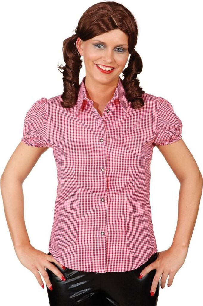 Bluse rot-weiß kariert, Größe:40 Produktbild 