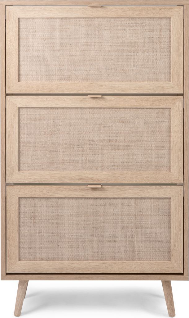 Finori Schuhschrank Bali 49A Sonoma-Eiche und Raffia-Druck