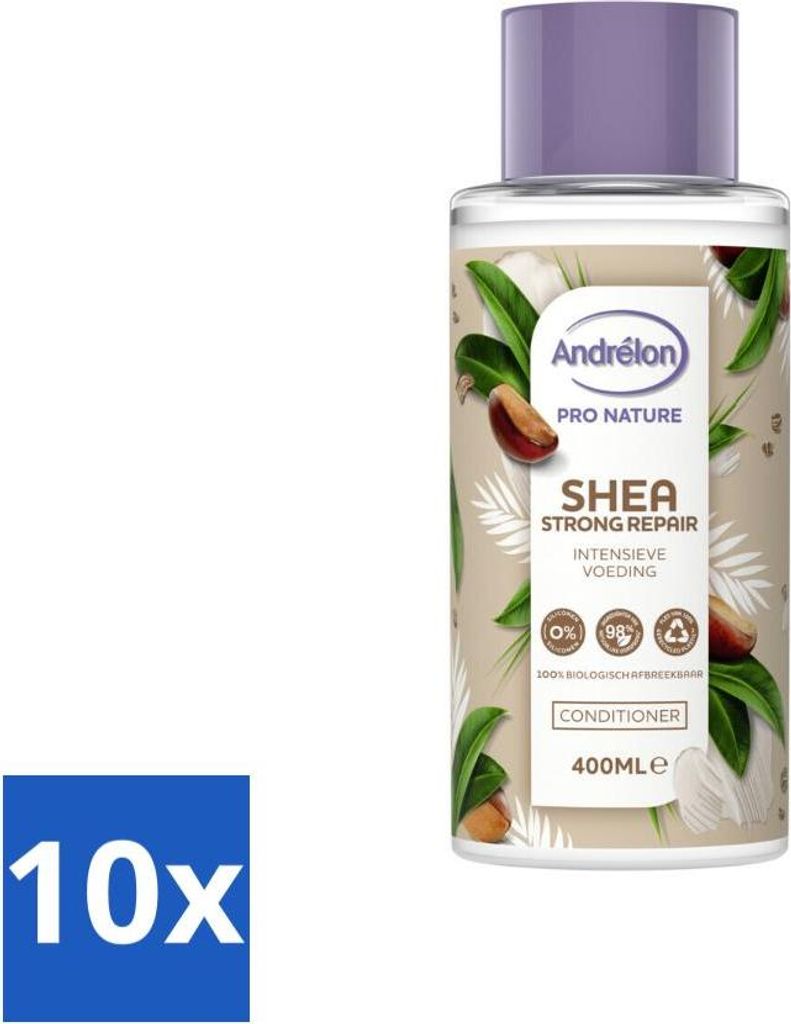 Andrélon - Pro Nature - Shea Strong Repair - Haarspülung - 400 ml - Vorteilspack - 10 Stücke