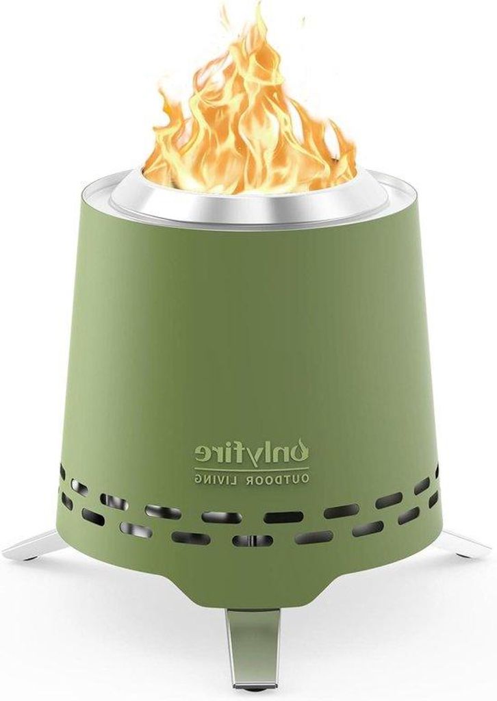 Klein portable Mini-Feuerstelle für Außenbereich mit Pot-Halter und Transporttasche für Pellets oder Holz - grüne Konische Feuerstelle