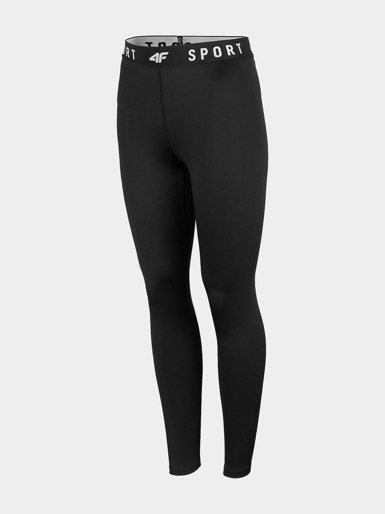 4F - schnelltrocknende Damen Sport Leggings - Laufhose, schwarz