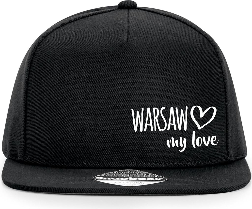 Huuraa Snapback Cappy Warsaw my love Geschenk Black 5-Panel-Cap Warsaw Mode