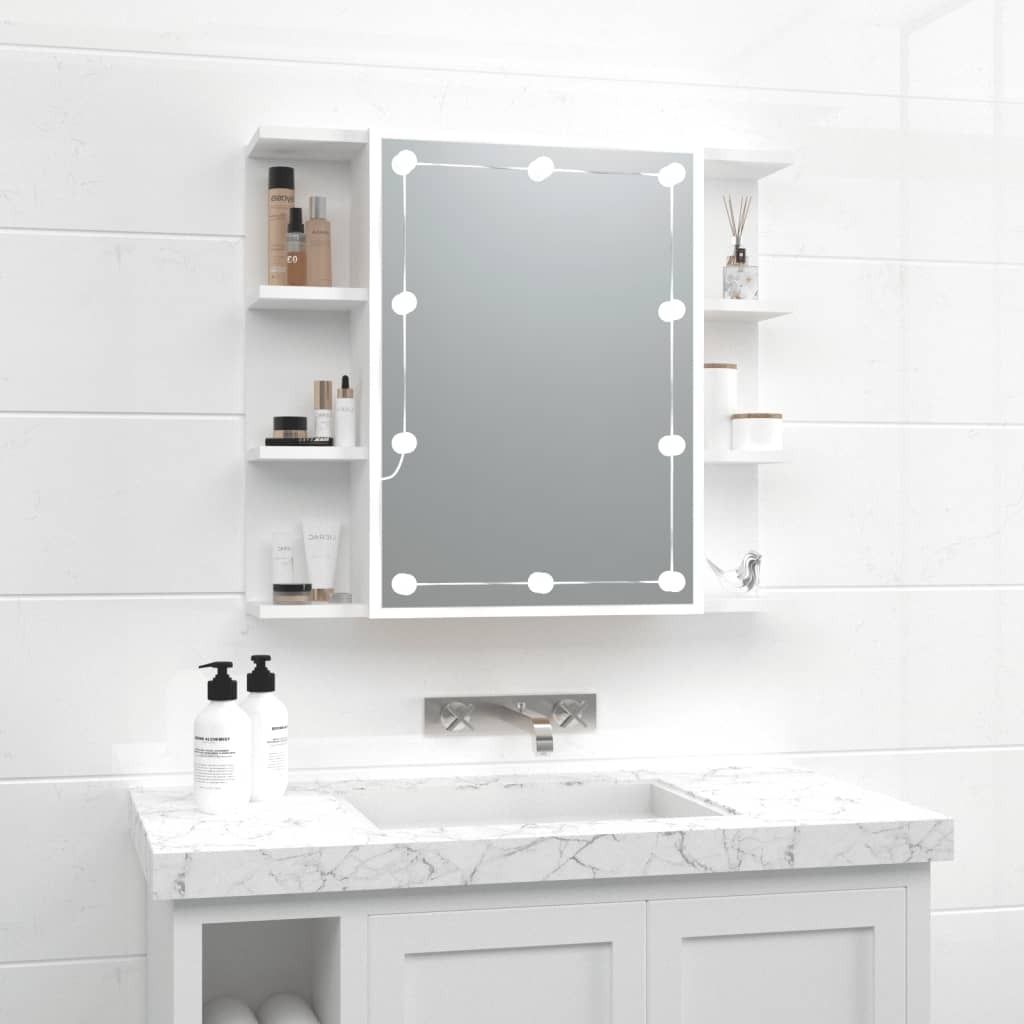 vidaXL Spiegelschrank mit LED Weiß 70x16,5x60 cm Produktbild 1