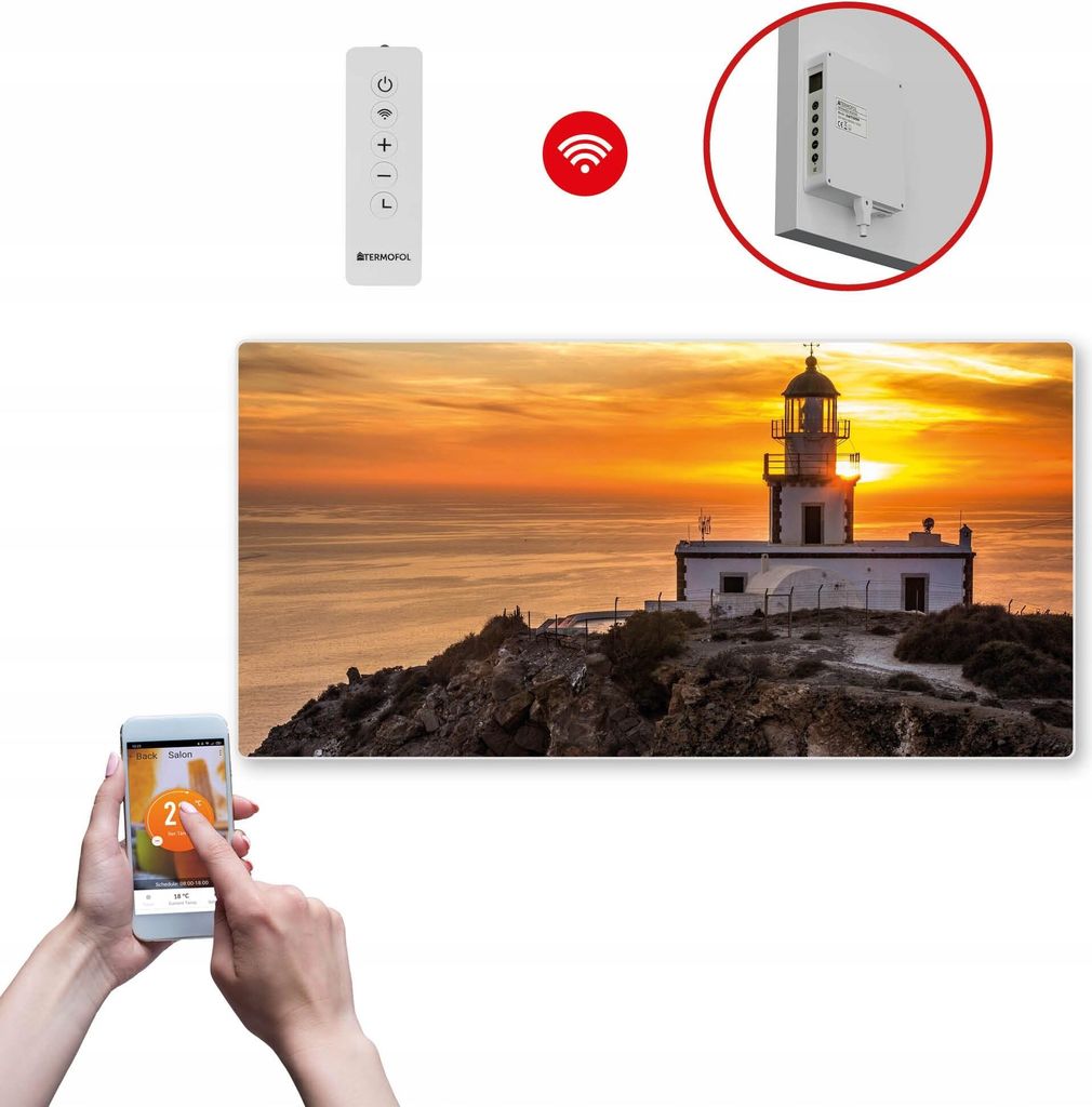 Termofol TF-SWT Infrarot Wandheizung - Wandheizung Elektrisch - Sonnenuntergang5 - 700W - 60x120 cm