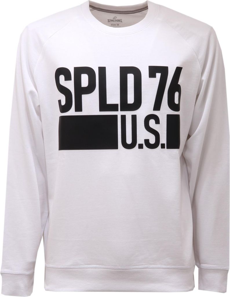 5253AD felpa uomo SPALDING weißer Pullover Mann