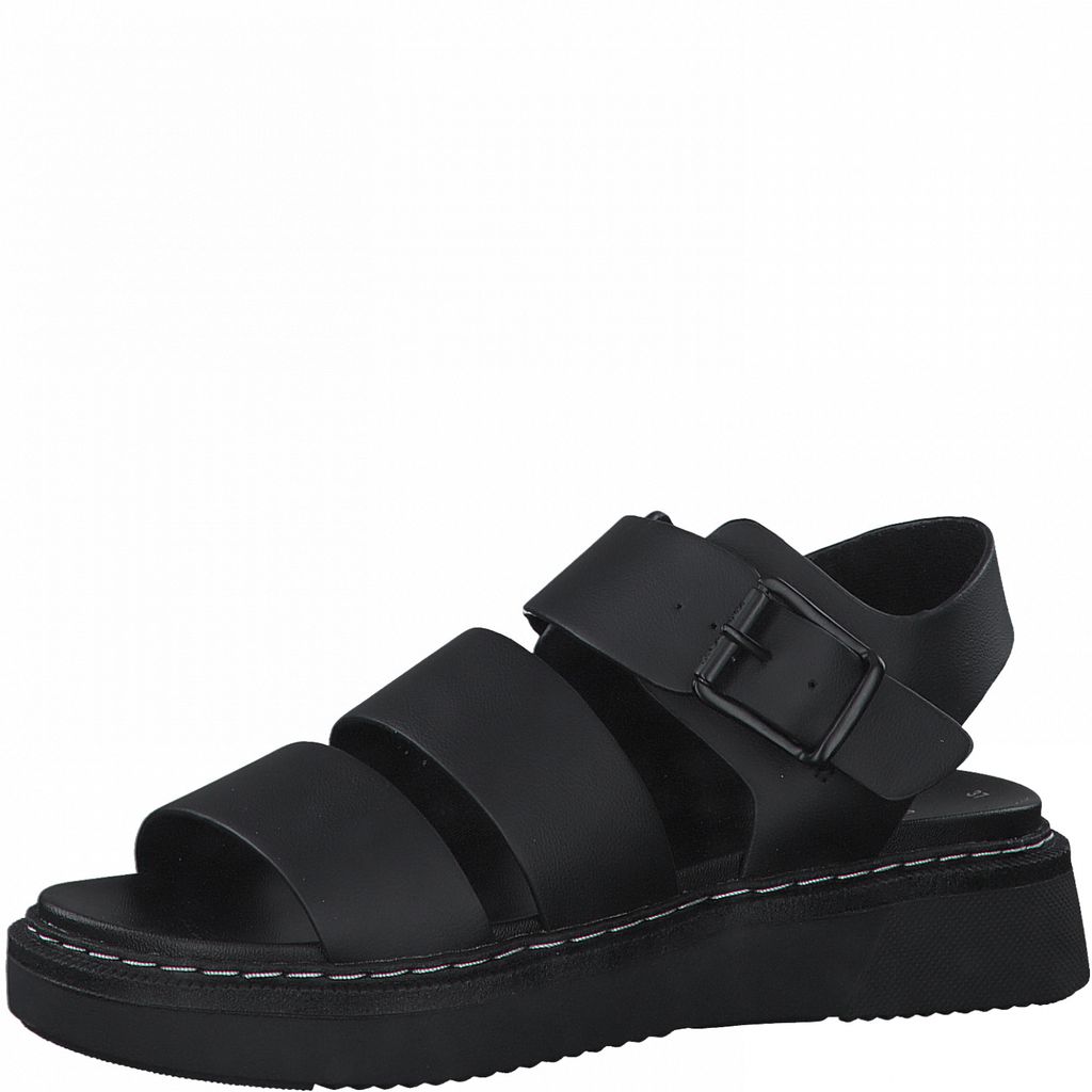s.Oliver Damen Sandalen Schuhe Plateau breite Riemen 5-28202-28, Größe:38 EU, Farbe:Schwarz