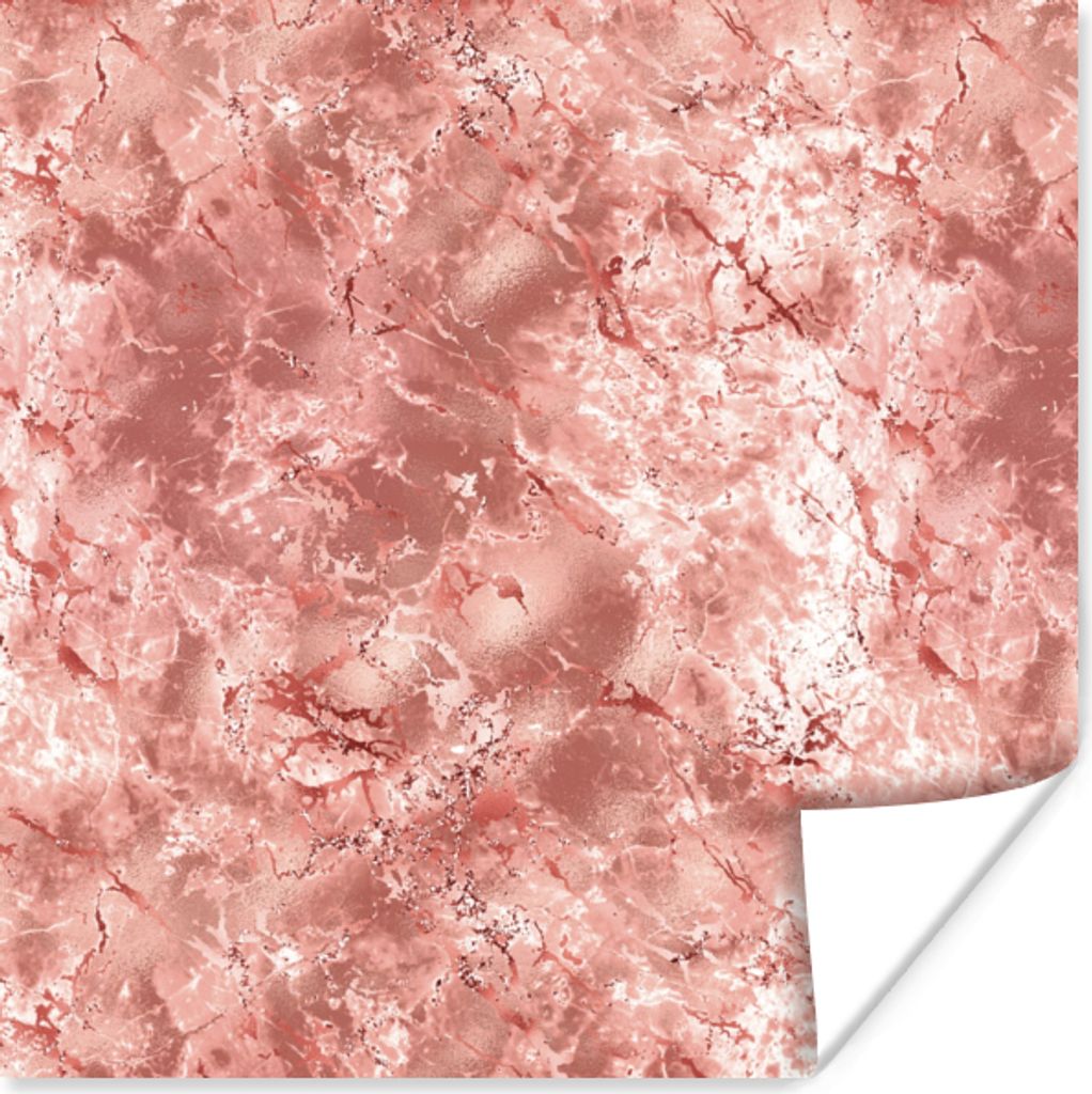 MuchoWow Poster Rosa - Marmor - Edelsteine - Luxus 30x30 cm - Wandposter - Printing