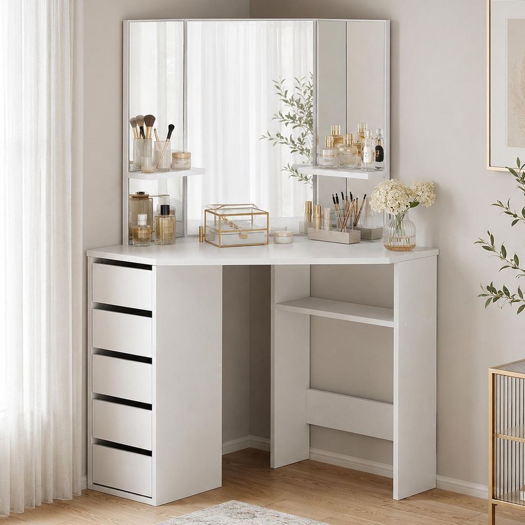 Makika narożna toaletka / toaletka ELLE z lustrem i Zdjęcie produktu 