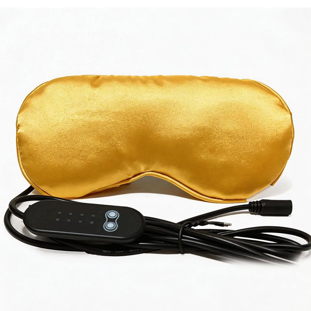 USB Beheizte Augenmaske – Schlafmaske aus Seide mit Temperatur- und Timer-Steuerung, 3 Wärmestufen für Entspannung