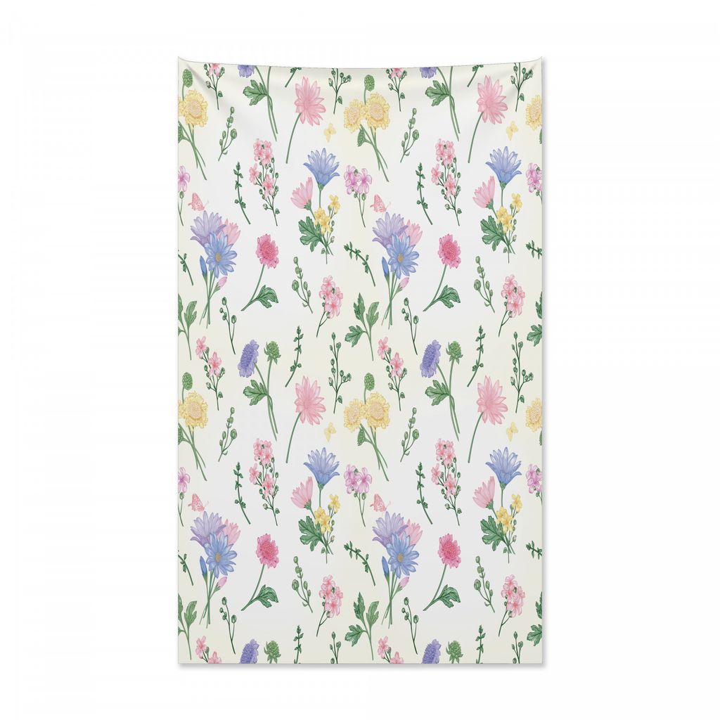 Abakuhaus Aster Wandteppich und Tagesdecke, Botanische Kräuter Natur aus Weiches Mikrofaser Stoff Kein Verblassen Klare Farben Waschbar, 140 x 230...