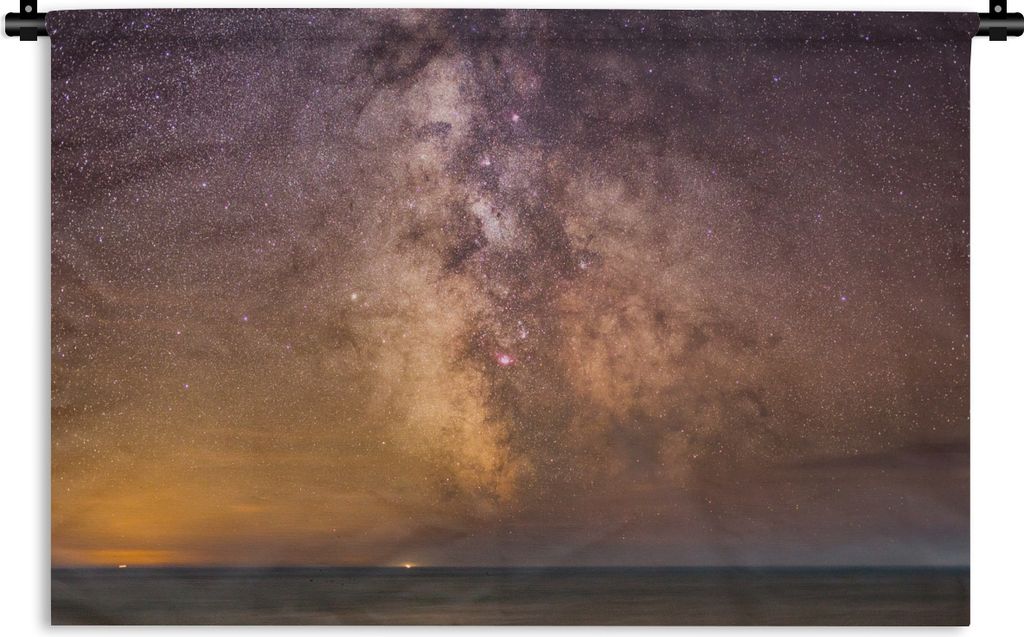 MuchoWow Wandteppich Wandbehang Farbenfroher Himmel mit der Milchstraße 90x60 cm Tapisserie Dekoration Wandtuch - Wandskulpturen - Bildteppich