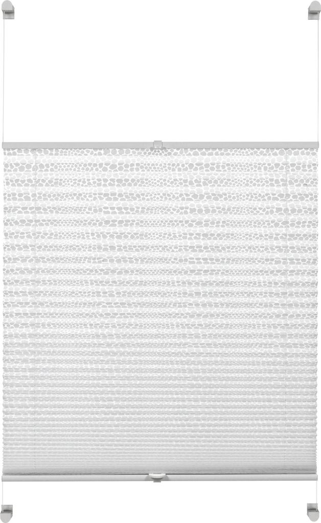 GARDINIA Easy Fix Plissee Ausbrenner Motiv DOT Weiß verschiedene Größen, Größe:60 x 130 cm