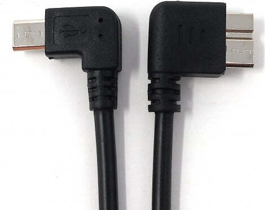 SYSTEM-S USB 3.0 Kabel 20 cm Micro B Stecker zu 2.0 Micro B Stecker Winkel