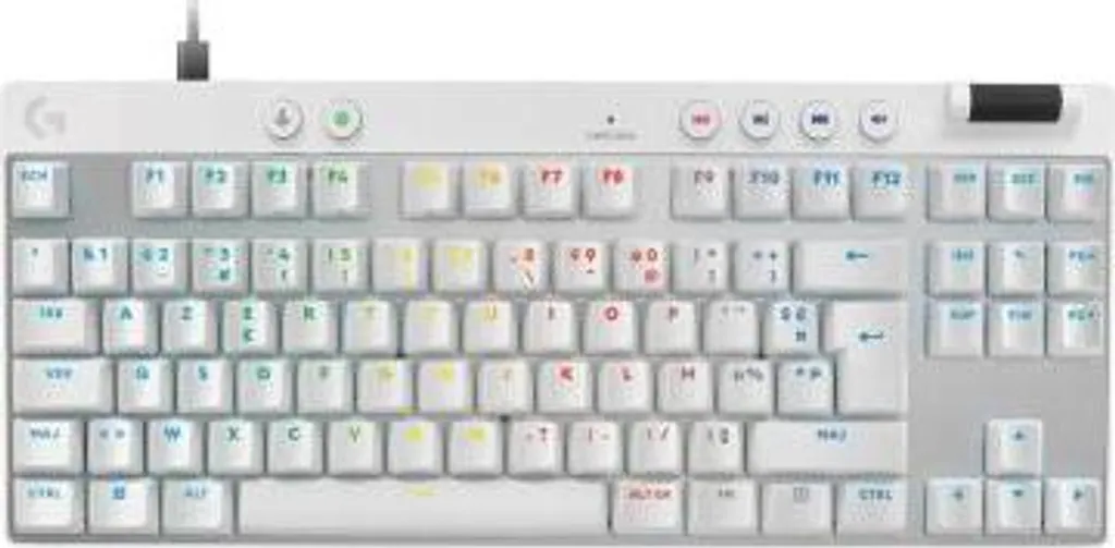 Clavier gaming AZERTY performant Logitech PRO X TKL RAPID blanc pour l'esport