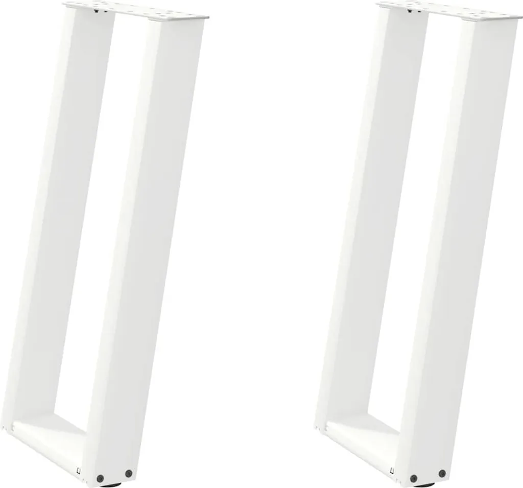 Gambe Tavolo Consolle a U in Acciaio Bianco 2 pz - 38x73 cm Offerta - 2