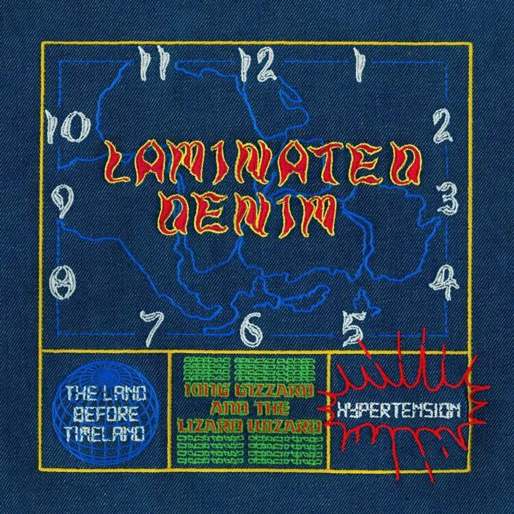 King Gizzard Laminated Denim Vinyle Bleu Marbré Rare Édition Limitée