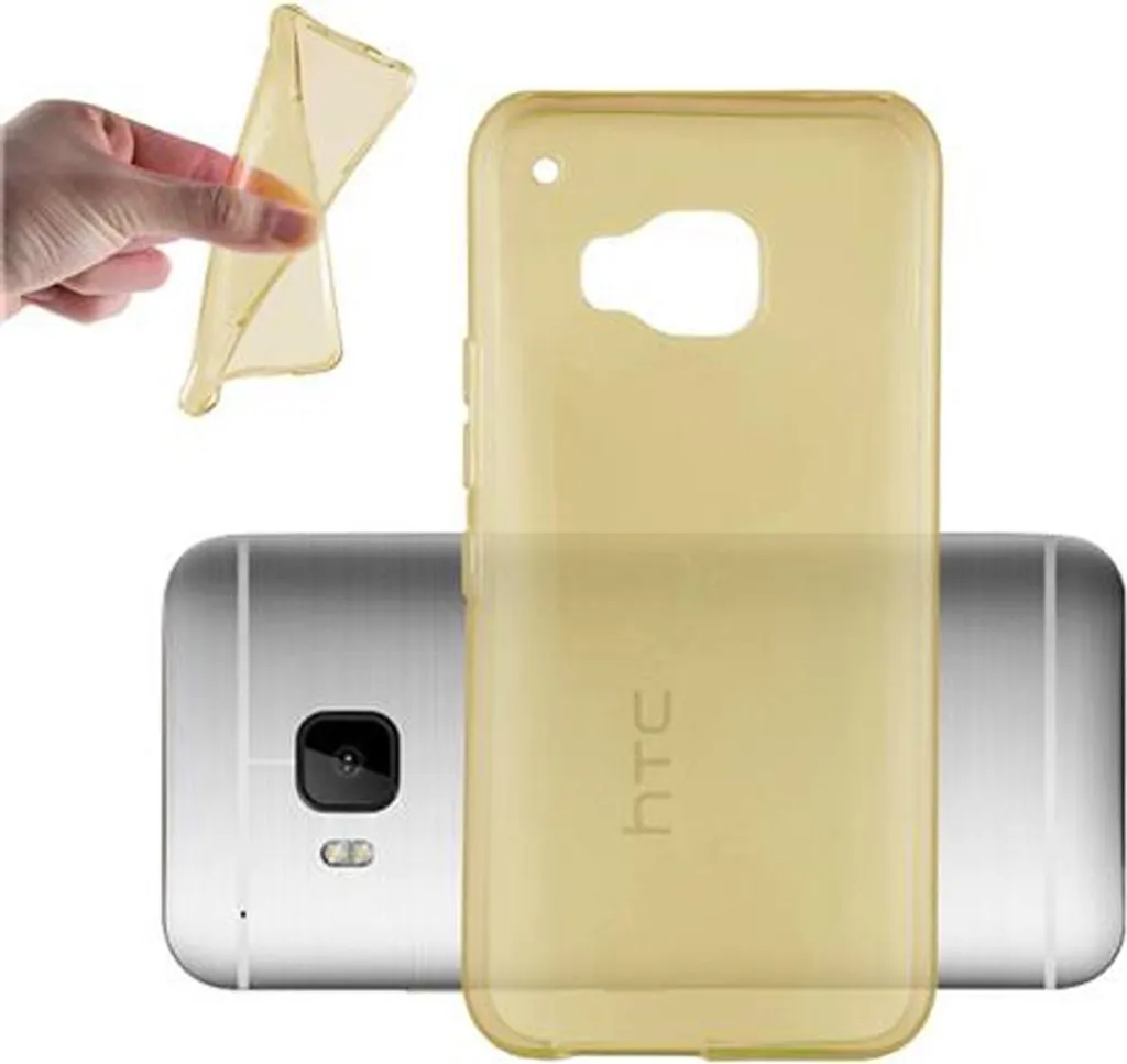 Cadorabo Custodia per HTC ONE M9 Custodia protettiva in silicone TPU giallo Copertura Etui Custodia