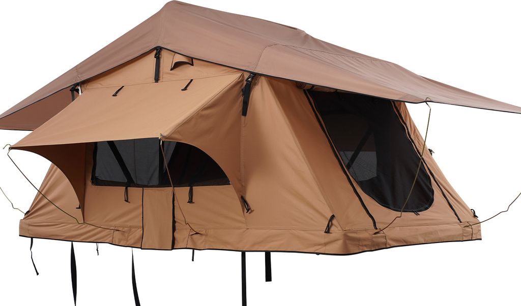 SucceBuy-Dachzelt mit Hartschale, Naturnest-Dachzelt mit Hartschale für 2–3 Personen, zusammenklappbares Dachzelt mit Hartschale, mit Teleskople...