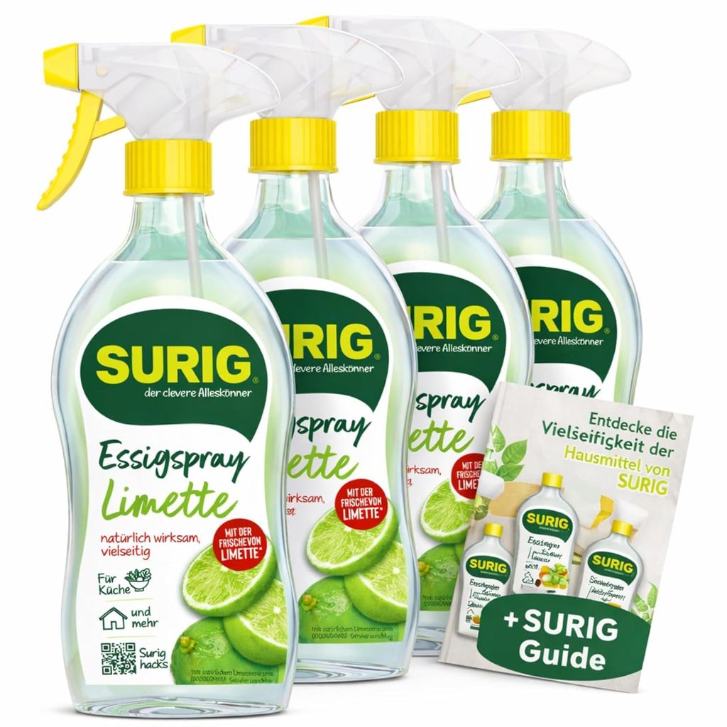 SURIG Essigspray Limette 500 ml im 4er Set + Mini Guide Produktbild 