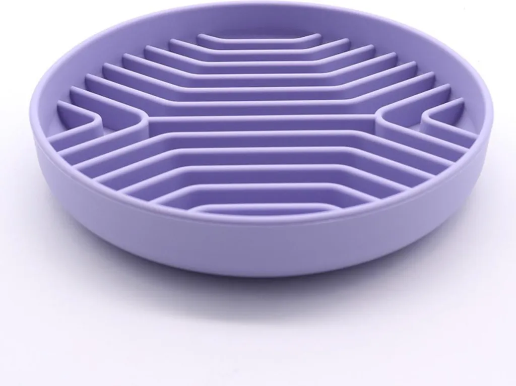 Ciotola Viaggio Silicone Cani INF Viola - Slow Feeder con Ventosa