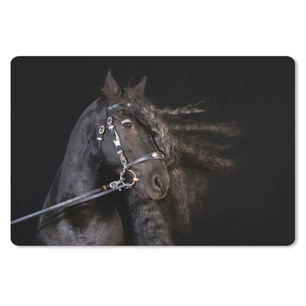 MuchoWow Schreibtischunterlage Pferd - Halfter - Mähne 60x40 cm - XXL Mauspad - Großes Mauspad