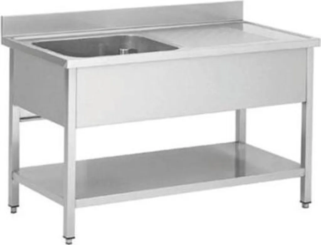 Meuble sous-évier inox 120x60cm pour éviter les dégâts des eaux