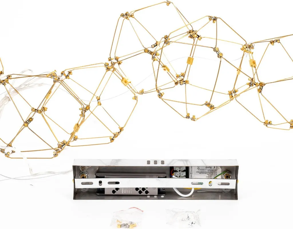 Lustre LED suspendu doré pour salon et salle à manger style contemporain - 3