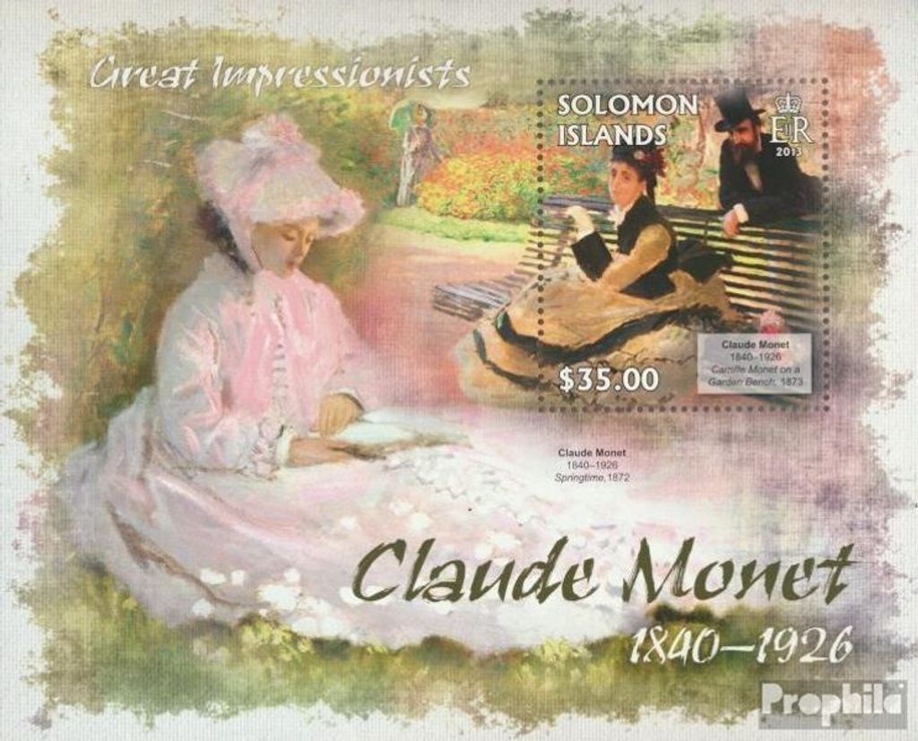 Briefmarken Salomoninseln 2013 Mi Block 135 (kompl. Ausg.) postfrisch Claude Monet