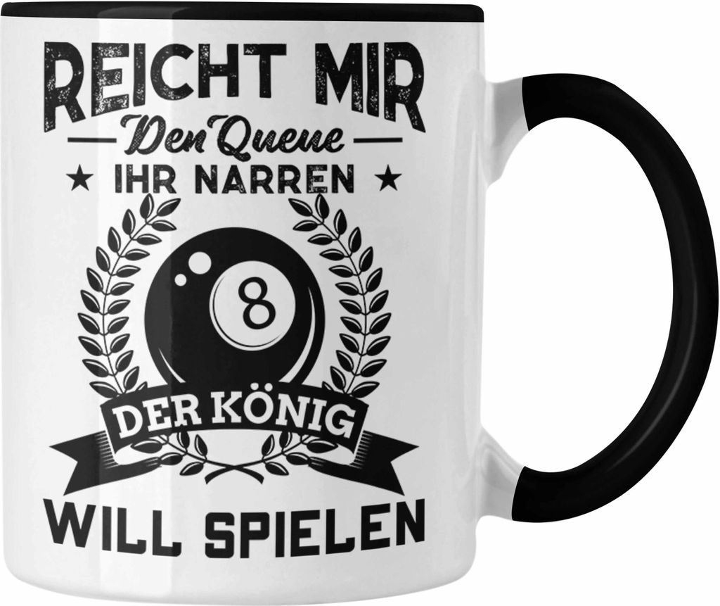 Trendation - Billard Tasse Geschenk Pool Spruch Geschenkidee Vater Opa Billard Profi (Schwarz)