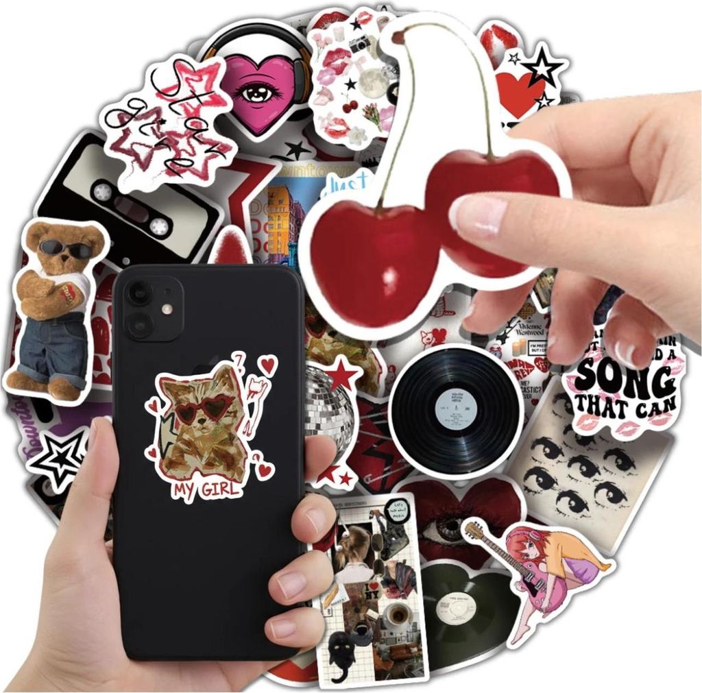 Y2K Downtown Girl waterdichte stickers, set van 50, voor Productafbeelding 