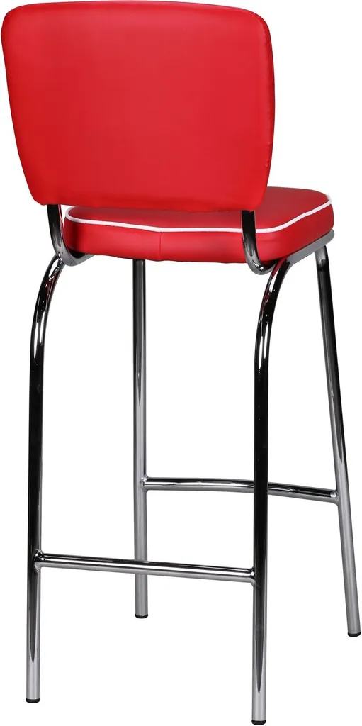 Tabourets de bar Rétro avec Dossier et Repose-pieds - Rouge - X2 - 5