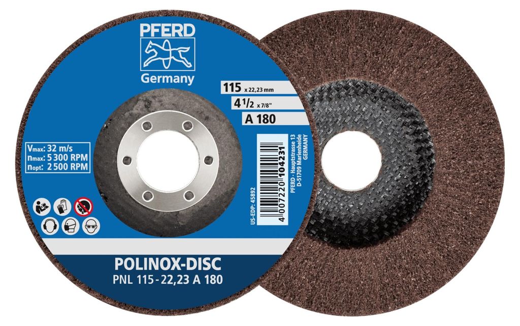PFERD 44692259, 5300 RPM, 2,22 cm, 11,5 cm, 20 mm, 180 g, 5 Stück(e)