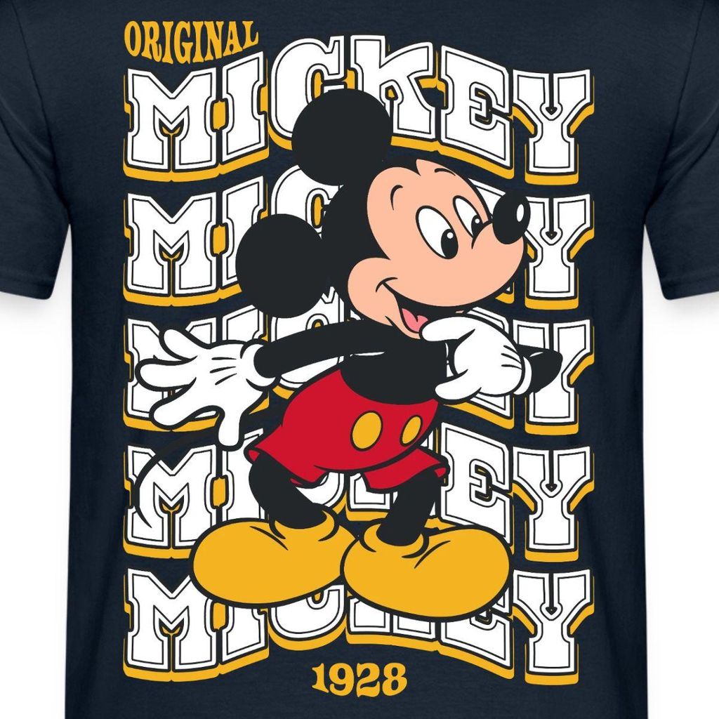 Mickey & Minnie Mickey Mouse Original 1928 Männer T-Shirt, 3XL, Navy