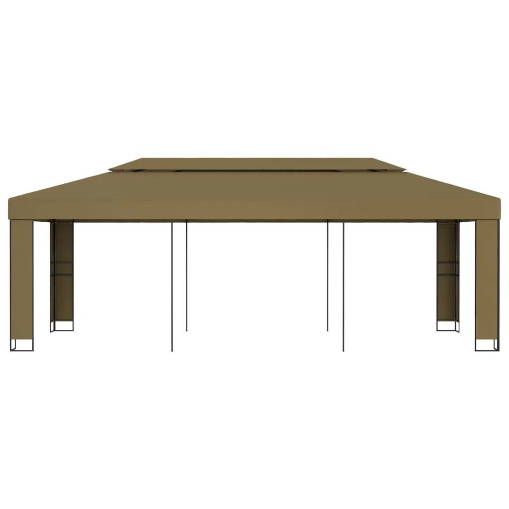 vidaXL Pavillon 3x6 m avec Double Toit Taupe 180 g/m² pour Jardin