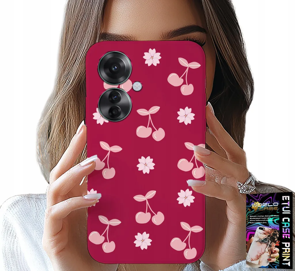 Cover Oppo Reno11 F 5G Maroon Cherries Foil | Accessorio Glamour 2025